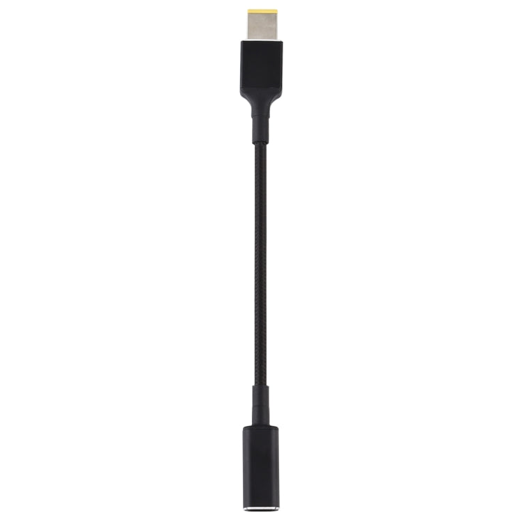 PD 100W 18.5-20V 方形插頭轉 USB-C / Type-C 轉接器，尼龍編織線，適用 Lenovo 筆電