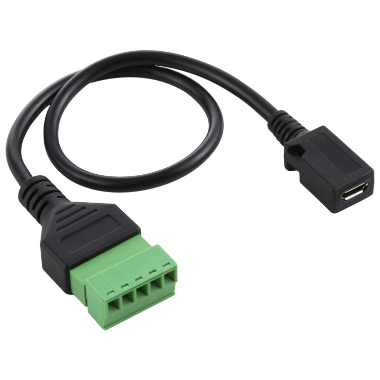 Micro USB母頭至5針可插拔端子免焊USB連接器無焊接連接轉接線，長度：30公分，Micro USB母頭