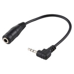 2.5mm 右角度公頭轉 3.5mm 母頭立體聲 AUX 音訊直流電源轉換線，長度：14公分