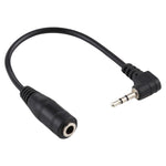 2.5mm 右角度公頭轉 3.5mm 母頭立體聲 AUX 音訊直流電源轉換線，長度：14公分