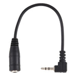 2.5mm 右角度公頭轉 3.5mm 母頭立體聲 AUX 音訊直流電源轉換線，長度：14公分