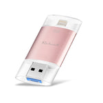 Richwell 3 合 1 64G Type-C + 8 Pin + USB 3.0 金屬雙蓋推拉式隨身碟，具 OTG 功能