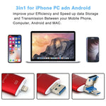 Richwell 3 合 1 64G Type-C + 8 Pin + USB 3.0 金屬雙蓋推拉式隨身碟，具 OTG 功能