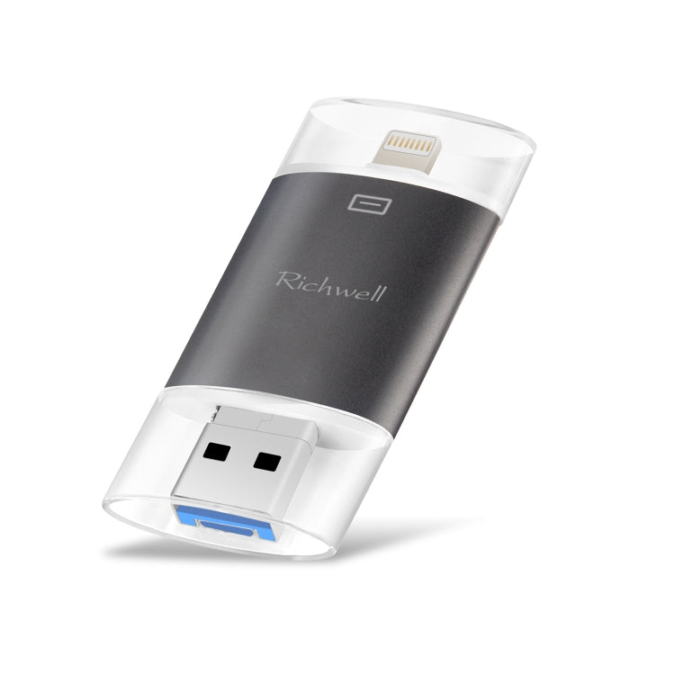 Richwell 3 合 1 16G Type-C + 8 Pin + USB 3.0 金屬雙蓋推拉式隨身碟，具 OTG 功能