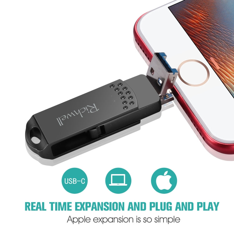 Richwell 32G Type-C + 8 Pin + USB 3.0 金屬隨身碟，具OTG功能