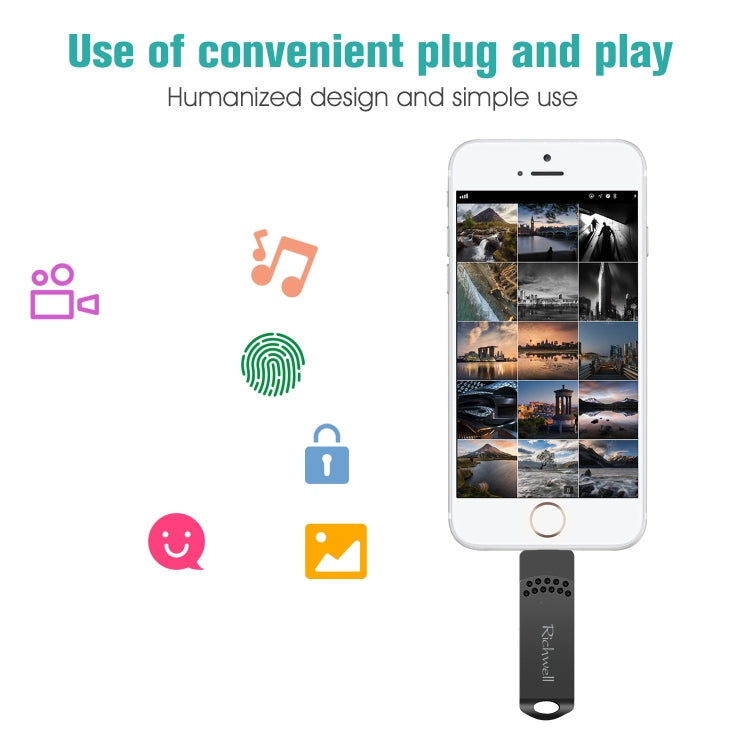 Richwell 64G Type-C + 8 Pin + USB 3.0 金屬隨身碟，具OTG功能