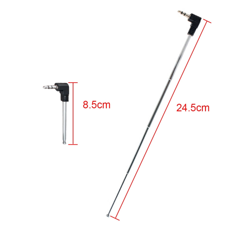可伸縮 3.5mm FM 收音機天線，適用於手機，最大長度：24.5cm，FM 收音機天線