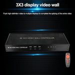 NK-BT88 4K 3X3 HDMI 視頻牆控制器多屏拼接處理器，帶遙控器，歐盟插頭，歐盟插頭
