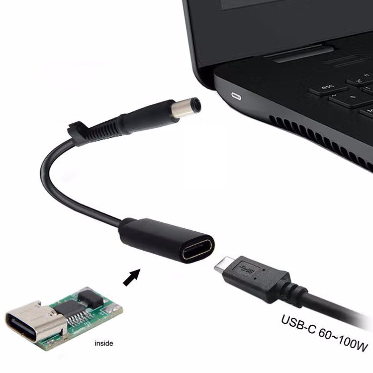 DP USB-C / Type-C轉7.4 x 0.6毫米電源適配器充電線，適用惠普，2.4 x 0.6毫米