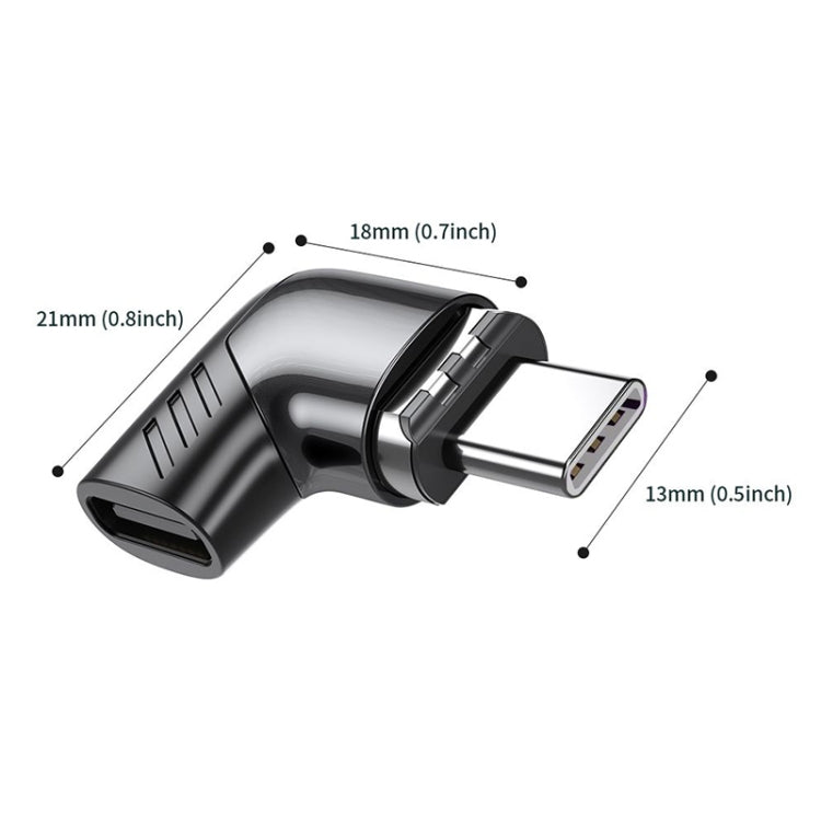 X20 120W PD USB-C / Type-C 母頭至 USB-C / Type-C 直角磁吸充電轉接器
