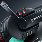 TUCCI X6 超重低音立體聲PC遊戲耳機，帶麥克風，X6