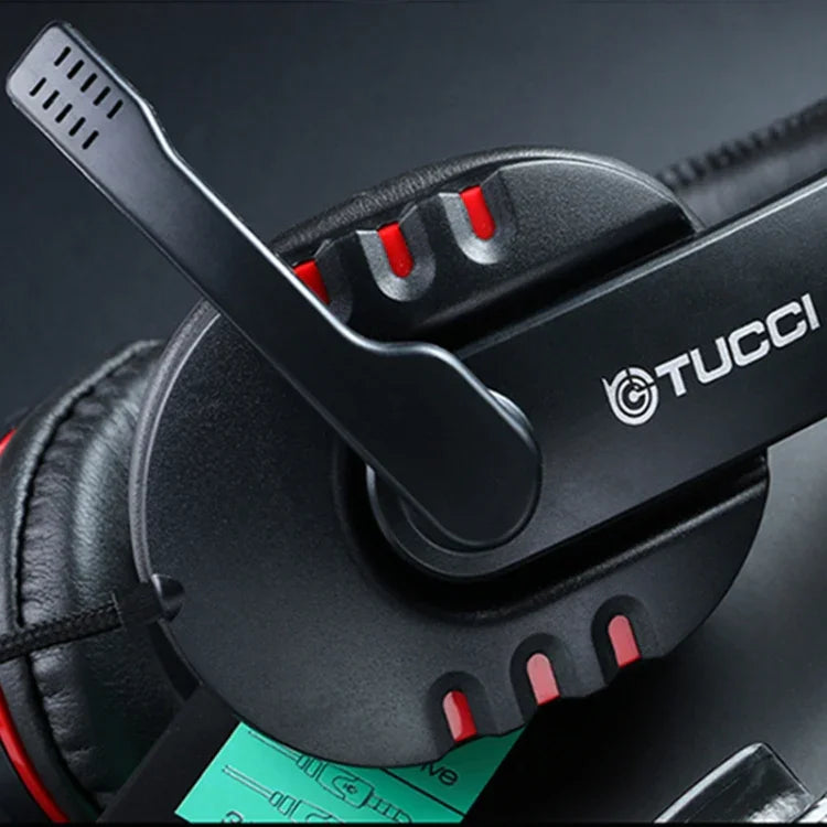TUCCI X6 超重低音立體聲PC遊戲耳機，帶麥克風，X6