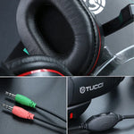 TUCCI X6 超重低音立體聲PC遊戲耳機，帶麥克風，X6
