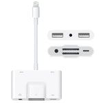 NK-1042 6合1 8 Pin公轉雙USB + 雙SD卡 + 3.5mm音頻接口 + 8 Pin充電接口母座相機轉接器