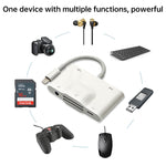 NK-1042 6合1 8 Pin公轉雙USB + 雙SD卡 + 3.5mm音頻接口 + 8 Pin充電接口母座相機轉接器