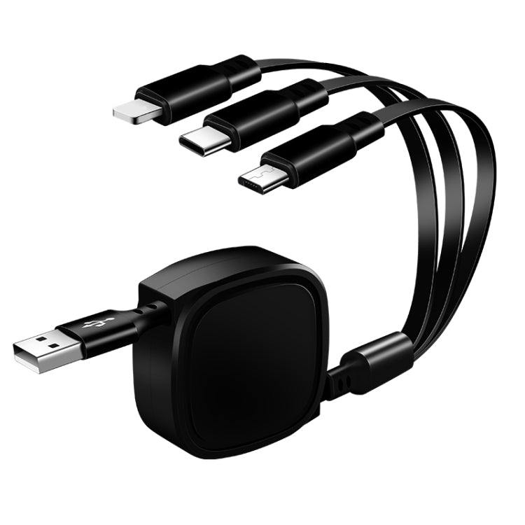 1.2米 3.5A最大輸出 3合1 USB轉USB-C / Type-C + 8Pin + Micro USB 可伸縮充電線