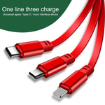 1.2米 3.5A最大輸出 3合1 USB轉USB-C / Type-C + 8Pin + Micro USB 可伸縮充電線