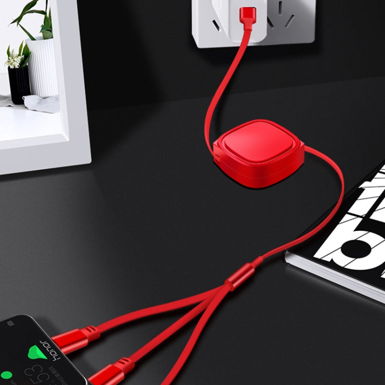 1.2米 3.5A最大輸出 3合1 USB轉USB-C / Type-C + 8Pin + Micro USB 可伸縮充電線