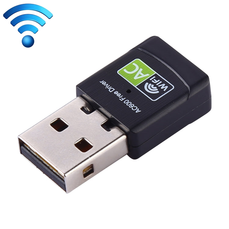 AC600Mbps 2.4GHz及5GHz雙頻USB 2.0無線網卡免驅動外接網卡，AC600Mbps