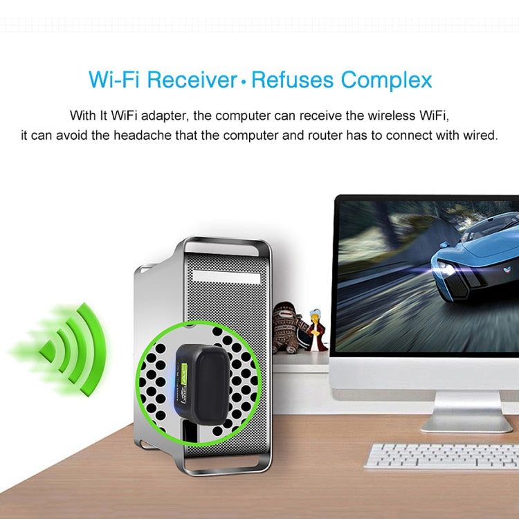 AC600Mbps 2.4GHz及5GHz雙頻USB 2.0無線網卡免驅動外接網卡，AC600Mbps