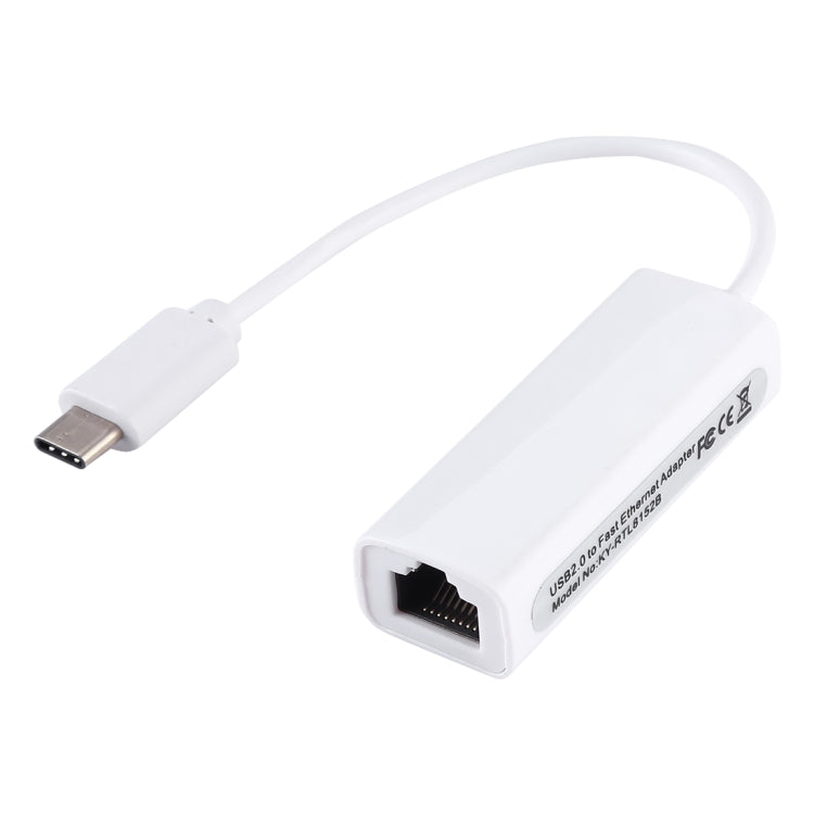 KY-RTL8152B USB-C / Type-C 10 / 100 Mbps乙太網路轉接器網卡，USB Type-C 100Mbps