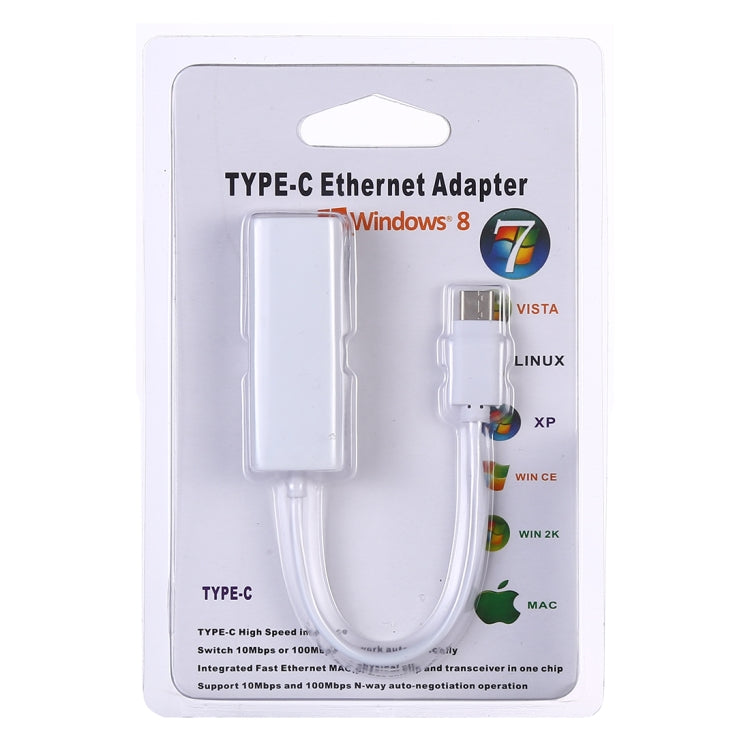 KY-RTL8152B USB-C / Type-C 10 / 100 Mbps乙太網路轉接器網卡，USB Type-C 100Mbps