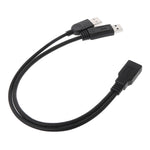 2合1 USB 3.0母頭轉USB 2.0 + USB 3.0公頭電腦/筆電用線，長度：29cm，USB 3.0 AF轉USB 2.0 AM + USB 3.0 AM