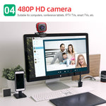 HXSJ A849 480P 可調式 360 度高清視訊網路攝影機，附麥克風
