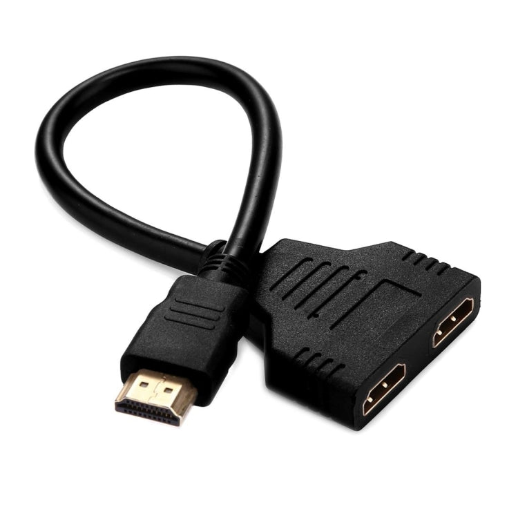 30cm HDMI 公頭轉雙 HDMI 母頭 1.4 版本線材連接器轉接器