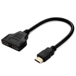 30cm HDMI 公頭轉雙 HDMI 母頭 1.4 版本線材連接器轉接器