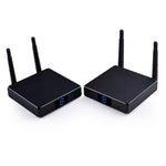 Measy FHD686-2 全高清 1080P 3D 2.4GHz / 5.8GHz 無線高清多媒體介面延長器，1 發射器 + 2 接收器，傳輸距離：200m，FHD686-2（英國插頭）、FHD686-2（美國插頭）、FHD686-2（澳洲插頭）、FHD686-2（歐洲插頭）