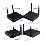 Measy FHD686-2 全高清 1080P 3D 2.4GHz / 5.8GHz 無線高清多媒體介面延長器，1 發射器 + 2 接收器，傳輸距離：200m，FHD686-2（英國插頭）、FHD686-2（美國插頭）、FHD686-2（澳洲插頭）、FHD686-2（歐洲插頭）