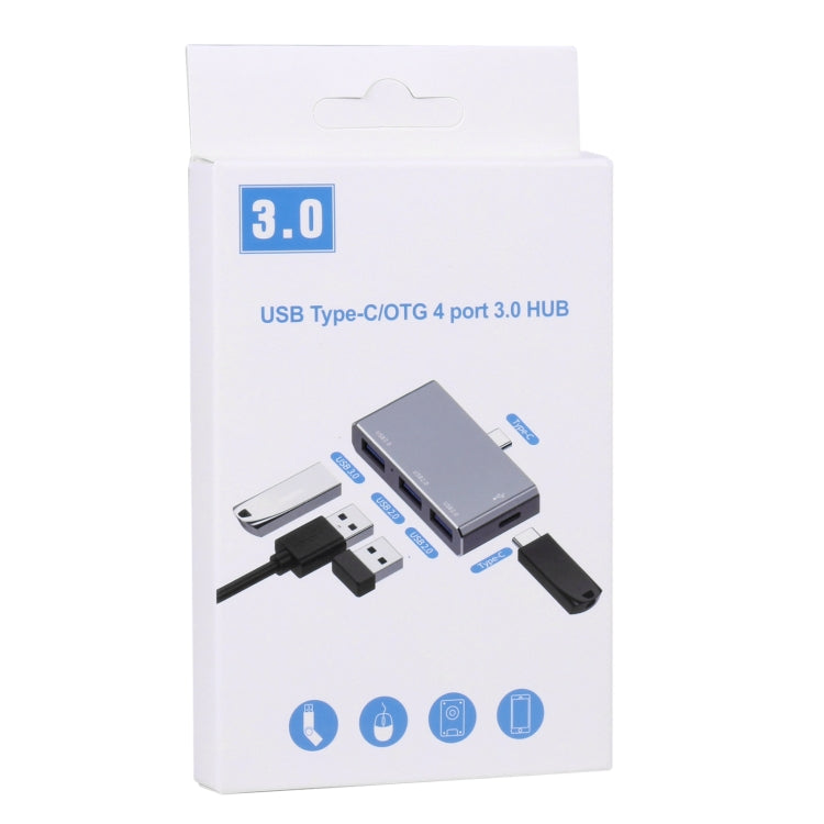 USB-C / Type-C 轉 OTG 四埠 Type-C USB 3.0 USB 2.0 集線器轉接器