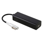 AnyWatt 85W USB-C / Type-C 母頭轉 5 針 MagSafe 1 公頭 L 形系列充電轉接器，適用於 MacBook，85W 黑色，85W 白色