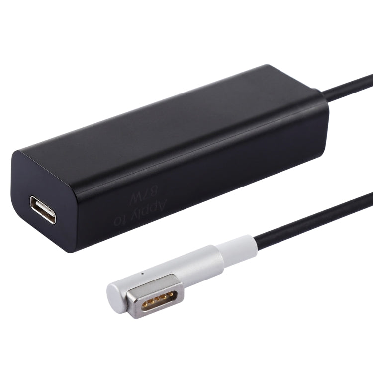 AnyWatt 85W USB-C / Type-C 母頭轉 5 針 MagSafe 1 公頭 L 形系列充電轉接器，適用於 MacBook，85W 黑色，85W 白色