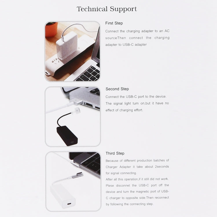 AnyWatt 85W USB-C / Type-C 母頭轉 5 針 MagSafe 1 公頭 L 形系列充電轉接器，適用於 MacBook，85W 黑色，85W 白色