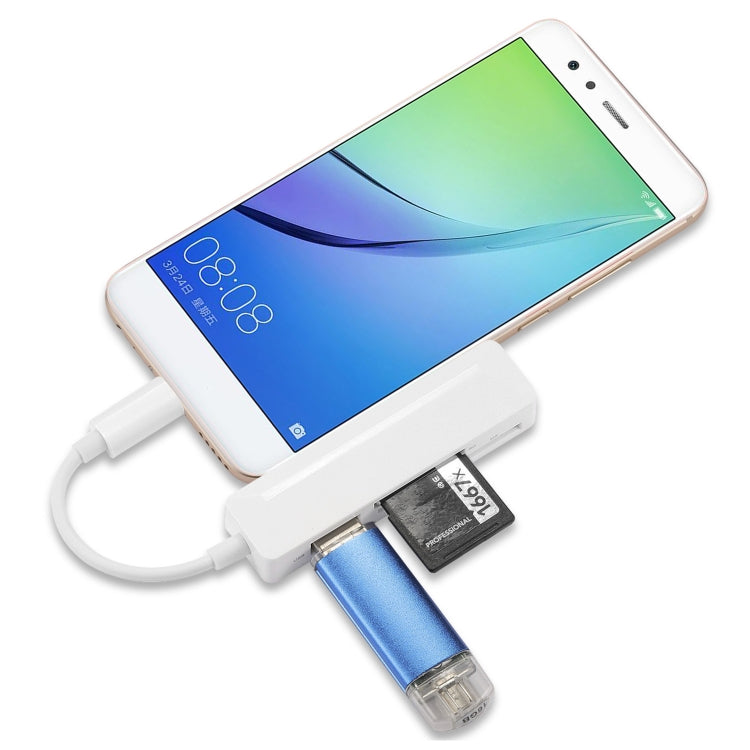 4合1 MS + SD + TF + USB2.0 多功能讀卡器，適用Type-C設備，Type-C接口