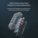 ORICO F4U 四埠 USB 3.0 5Gbps 快速傳輸桌面集線器，藍色 LED 指示燈，4 埠