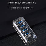 ORICO F4U 四埠 USB 3.0 5Gbps 快速傳輸桌面集線器，藍色 LED 指示燈，4 埠