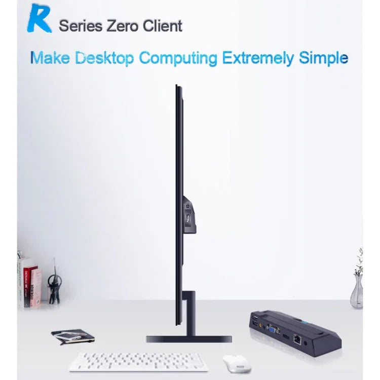 Zero Client R1 迷你電腦，CORTEX QUAD A9 四核心最高 1.6GHz，記憶體: 1GB，儲存空間: 8GB，支援 HDMI、VGA、RJ45、喇叭，有線版