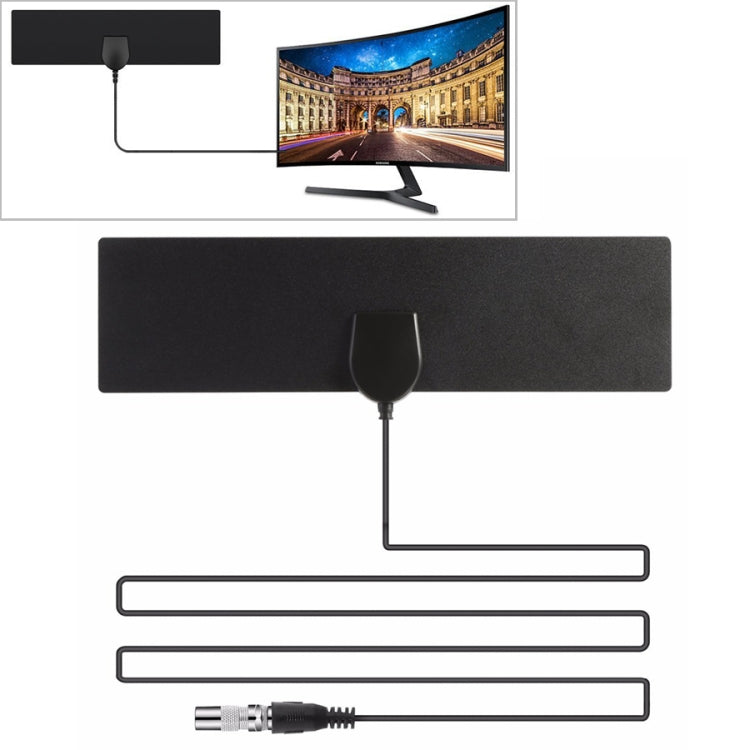 25 英里範圍 28dBi 高增益放大數位 HDTV 室內外電視天線，附 3.7m 同軸電纜與 IEC 轉接頭，25 英里 28dBi