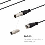 25 英里範圍 28dBi 高增益放大數位 HDTV 室內外電視天線，附 3.7m 同軸電纜與 IEC 轉接頭，25 英里 28dBi