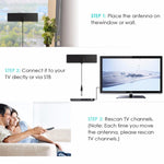 25 英里範圍 28dBi 高增益放大數位 HDTV 室內外電視天線，附 3.7m 同軸電纜與 IEC 轉接頭，25 英里 28dBi