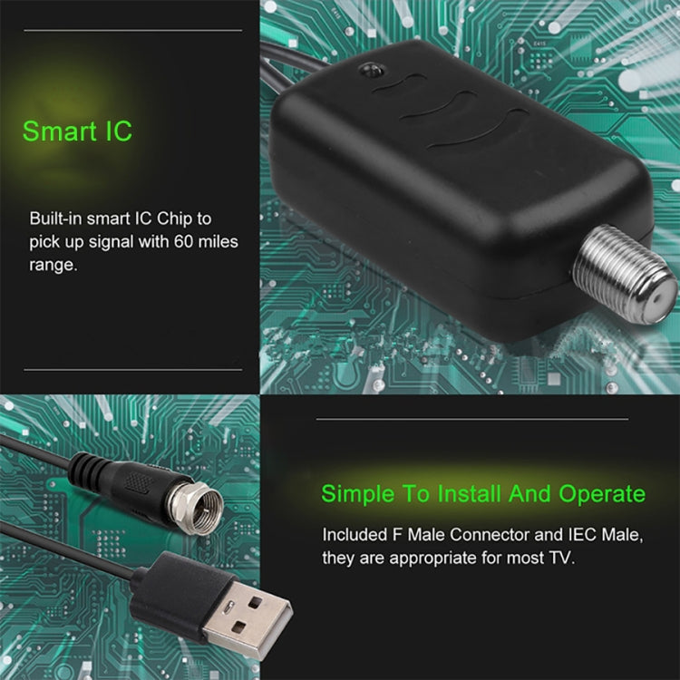 USB 連接器信號增強放大器 + IEC 轉換頭，USB 50 英里 25dBi