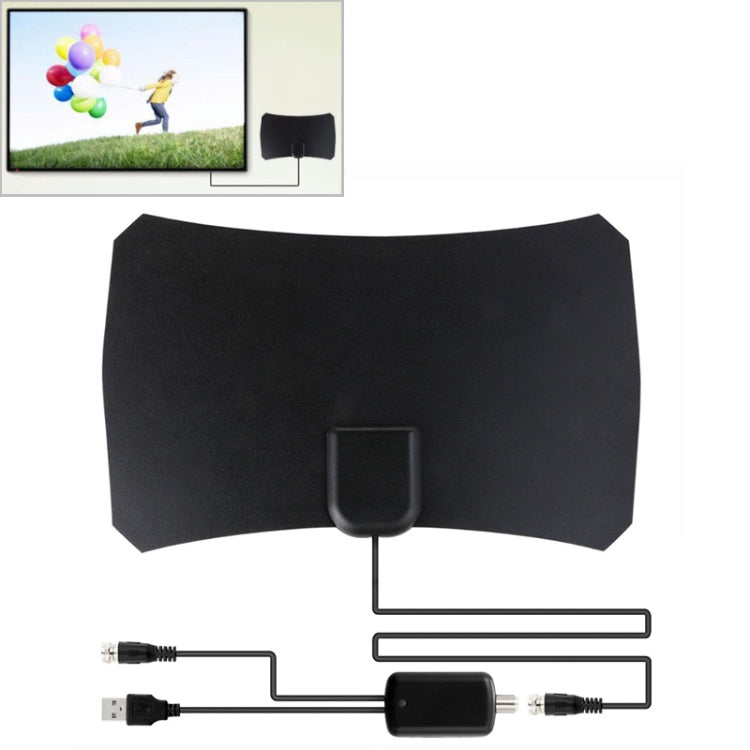 50 英里範圍 25dBi 高增益數位室內 HDTV 天線，附 3m 同軸電纜，50 英里 25dBi 黑色
