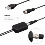 50 英里範圍 25dBi 高增益數位室內 HDTV 天線，附 3m 同軸電纜，50 英里 25dBi 黑色