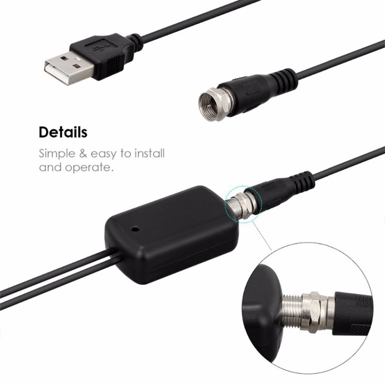 50 英里範圍 25dBi 高增益數位室內 HDTV 天線，附 3m 同軸電纜，50 英里 25dBi 黑色