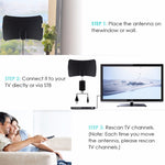 50 英里範圍 25dBi 高增益數位室內 HDTV 天線，附 3m 同軸電纜，50 英里 25dBi 黑色