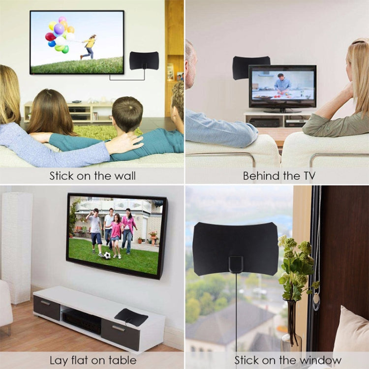 50 英里範圍 25dBi 高增益數位室內 HDTV 天線，附 3m 同軸電纜，50 英里 25dBi 黑色