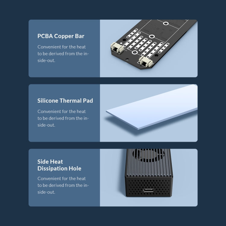 ORICO M2PVC3-G20-GY-BP USB3.2 20Gbps M.2 NVMe SSD 外接盒，M2PVC3-G20-GY-BP